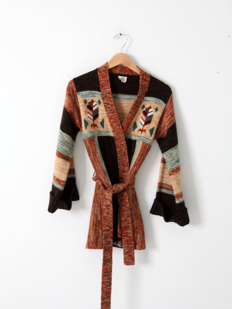 vintage 70s hippie wrap sweater