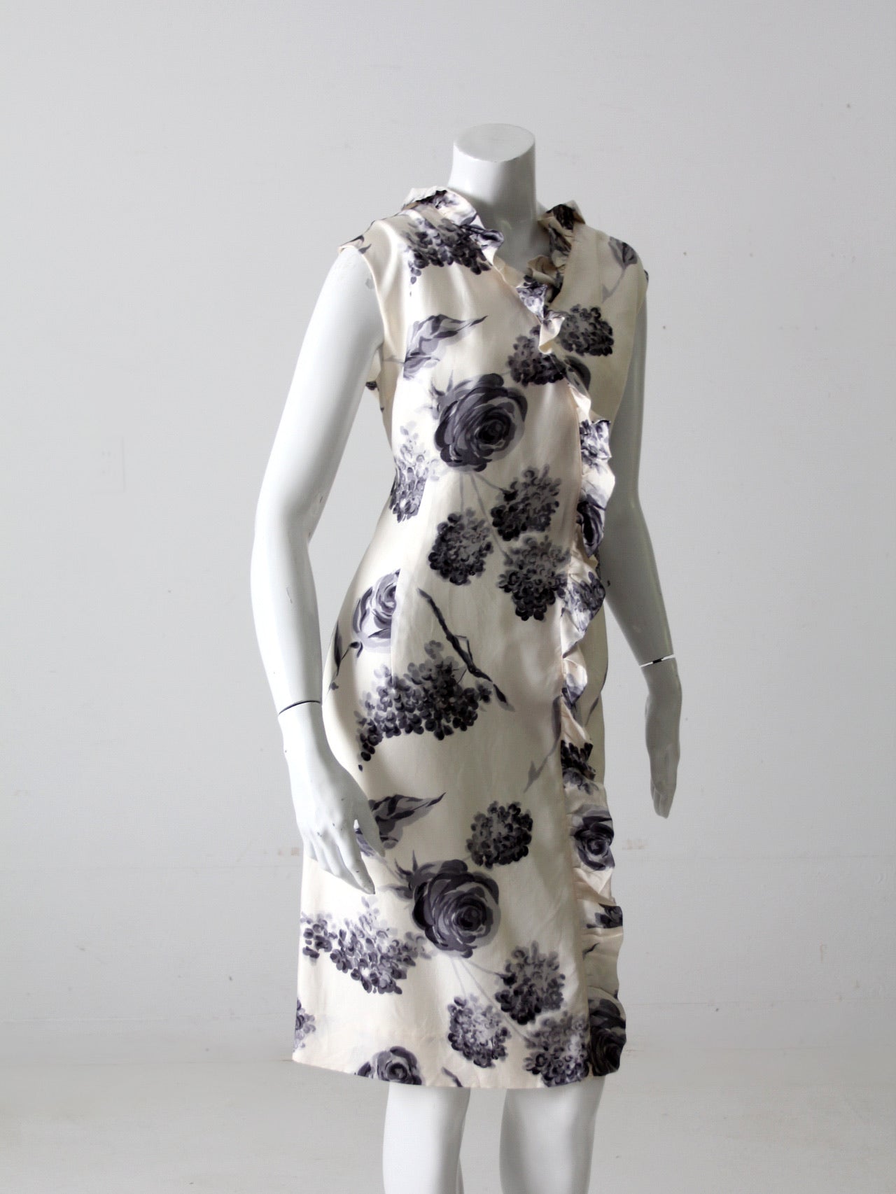 silk floral dress vintage Italian silk floral dress