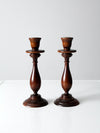 vintage wooden candlestick holders