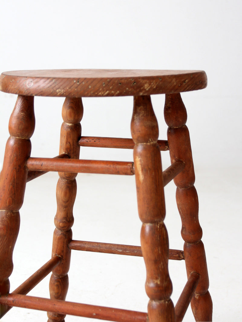 antique primitive wooden stool