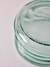 vintage blue glass ribbed bowl
