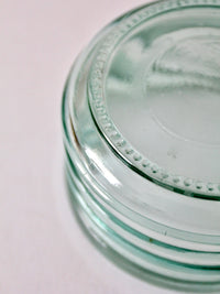 vintage blue glass ribbed bowl