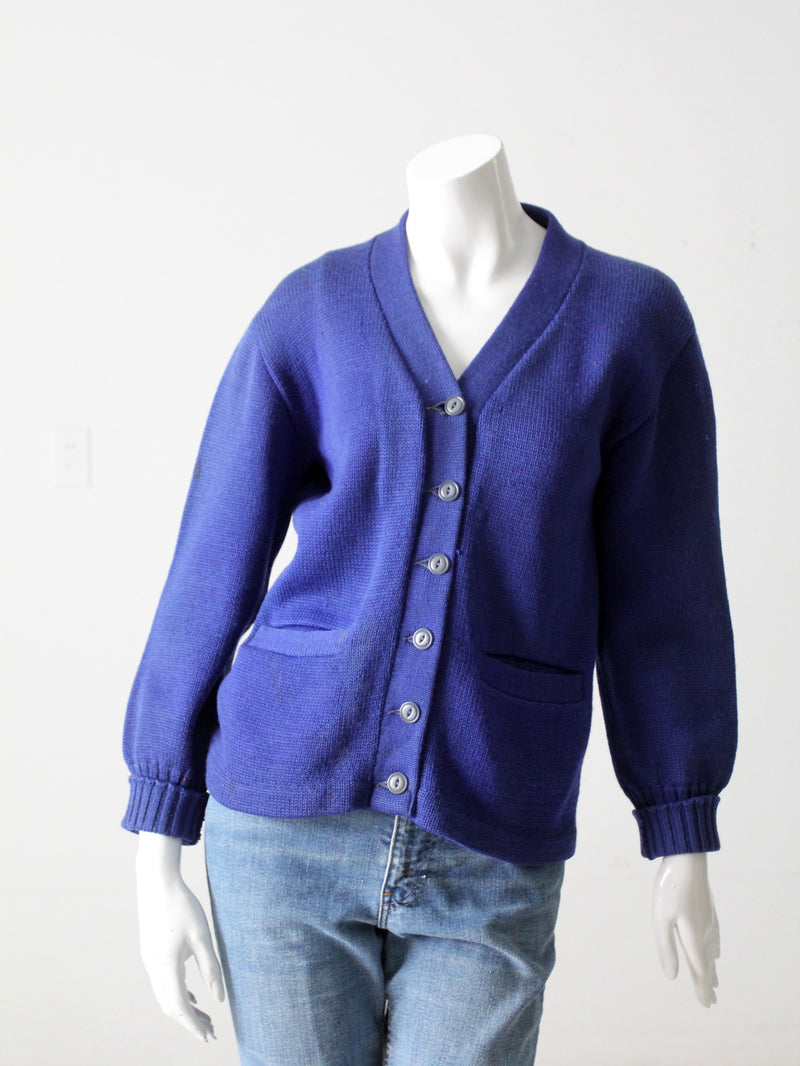 vintage blue cardigan sweater