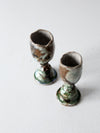 vintage studio pottery candle holders