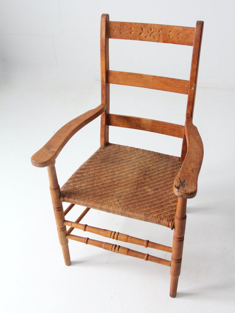 antique woven seat chair