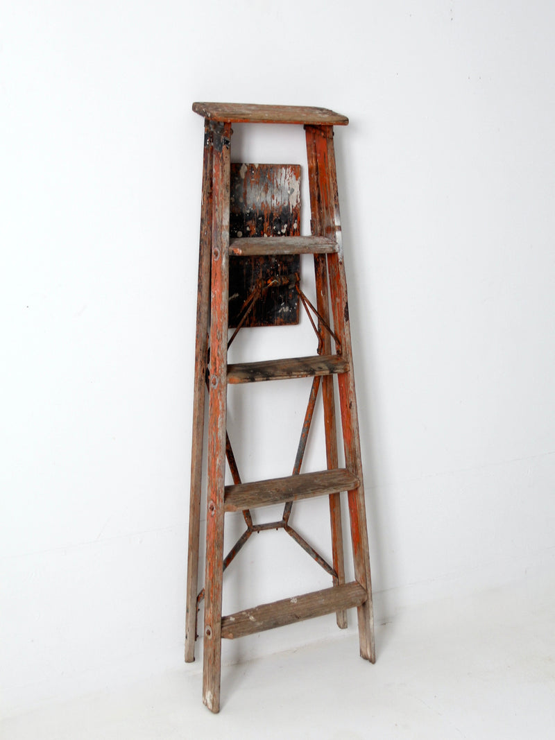 vintage rustic wooden ladder