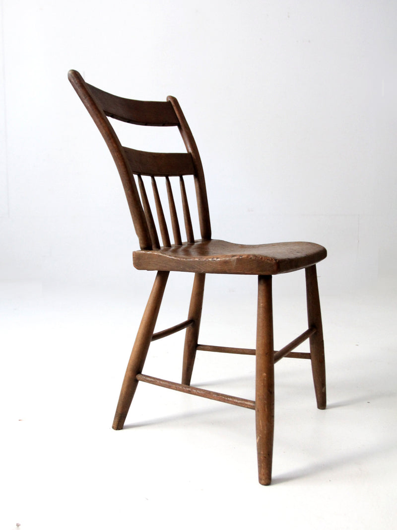 antique plank seat chair