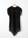 vintage suede leather fringe dress