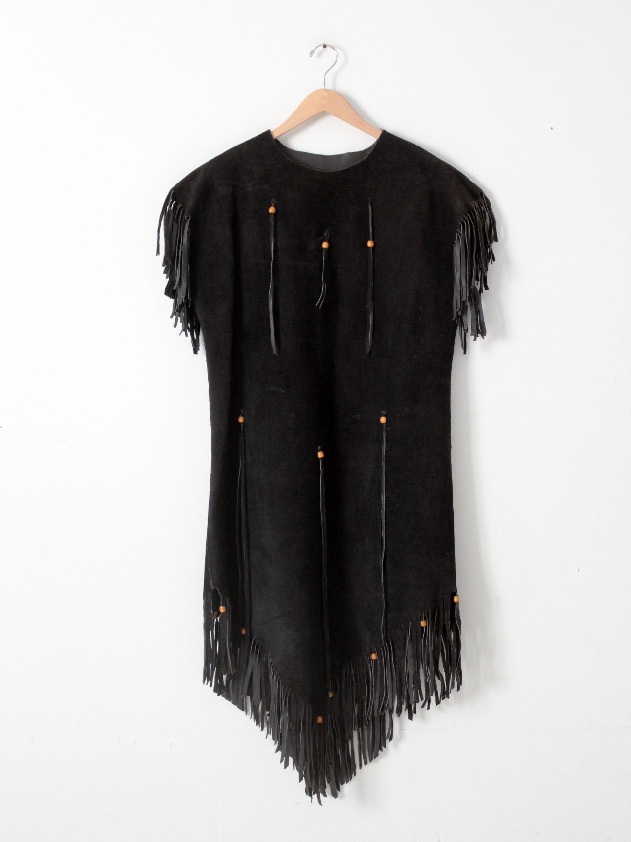 vintage suede leather fringe dress