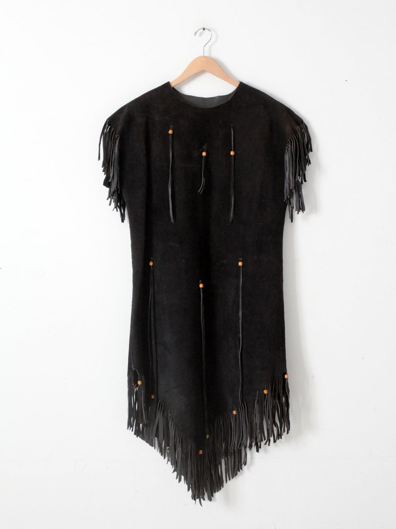 vintage suede leather fringe dress