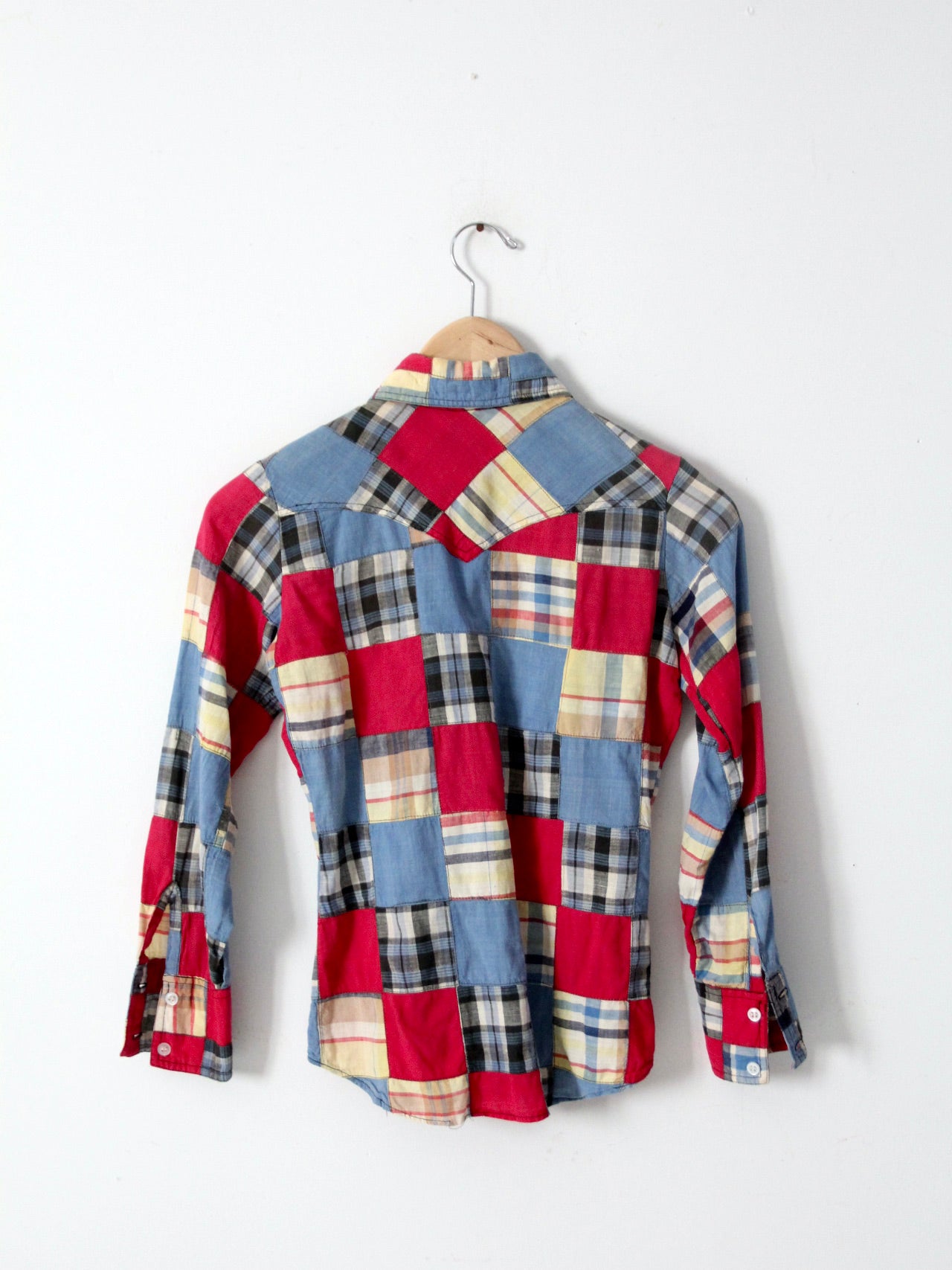 トップス 80s I.S. Linen Patchwork Shirt vintage 70s patchwork shirt – 86 Vintage