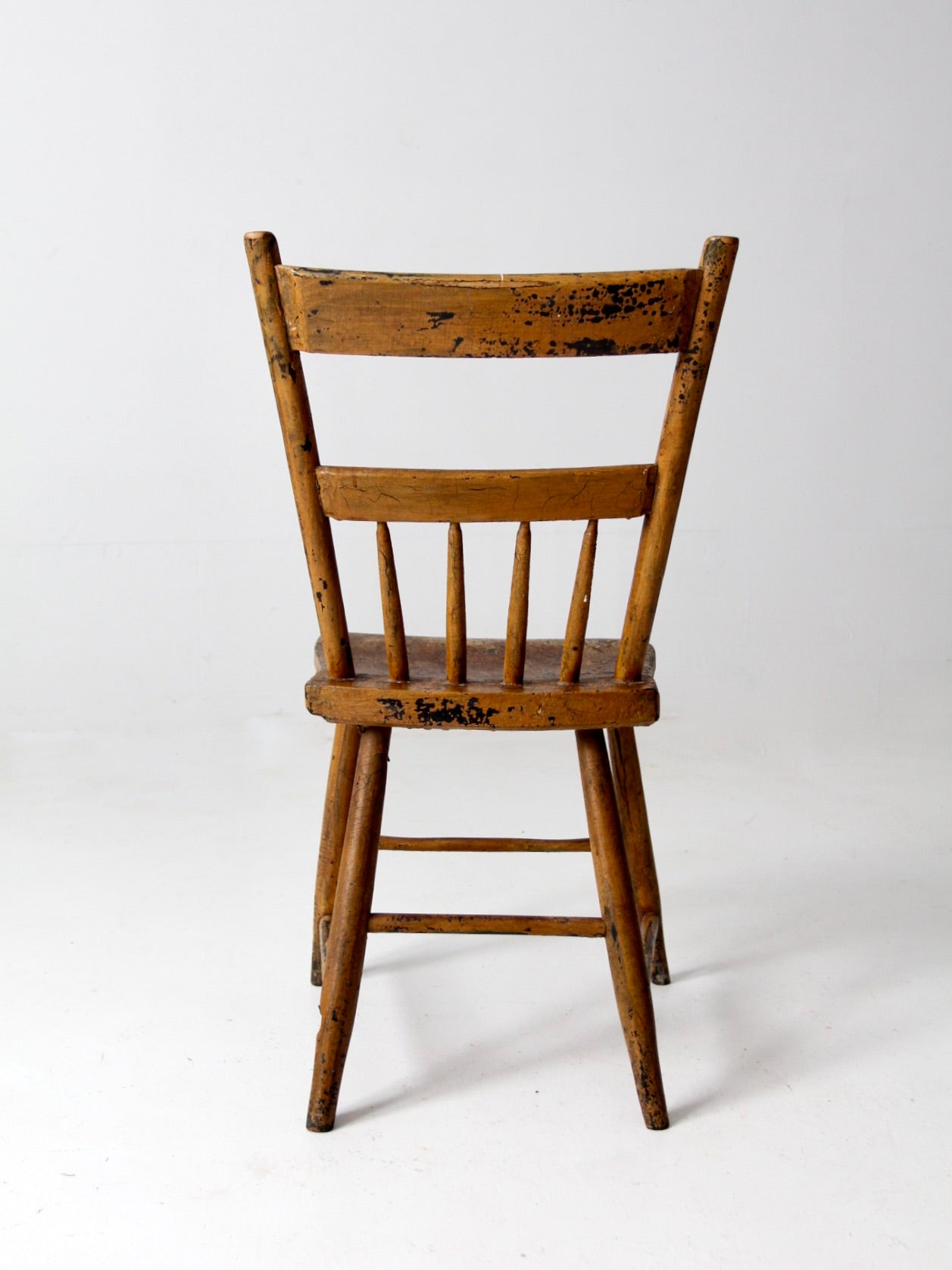 antique plank seat farmhouse chair