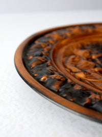 vintage copper raised relief plate