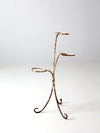 antique white iron plant stand