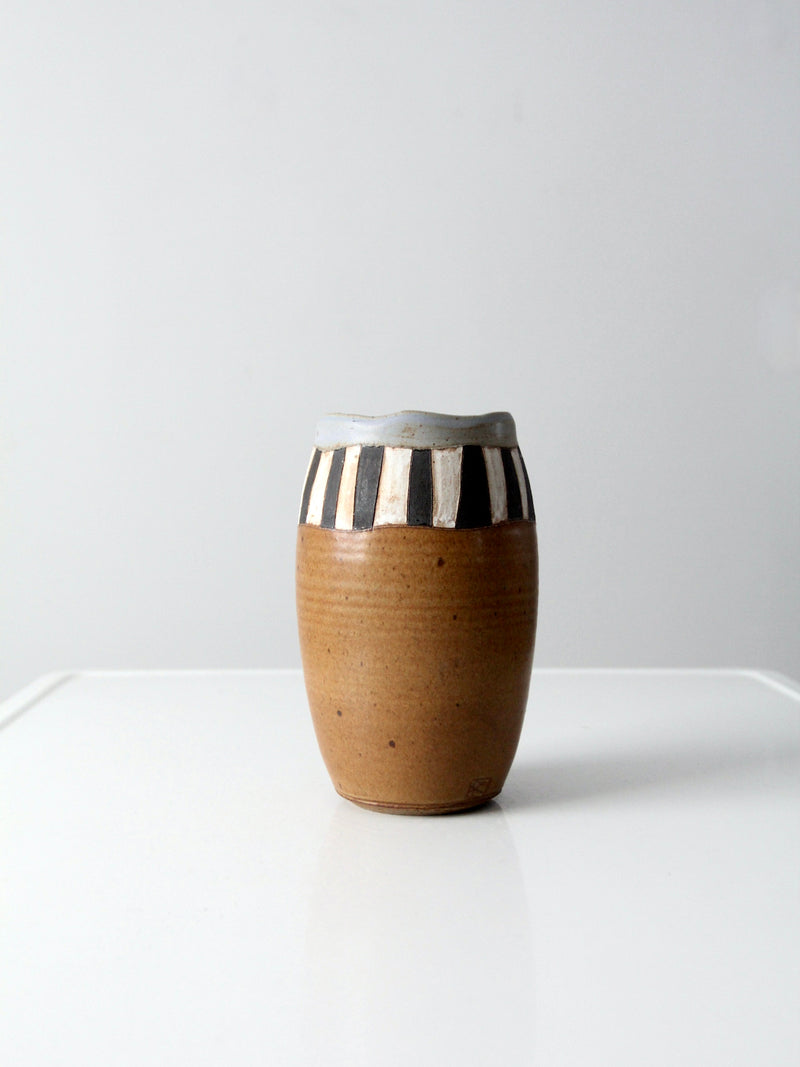 vintage signed studio pottery vase