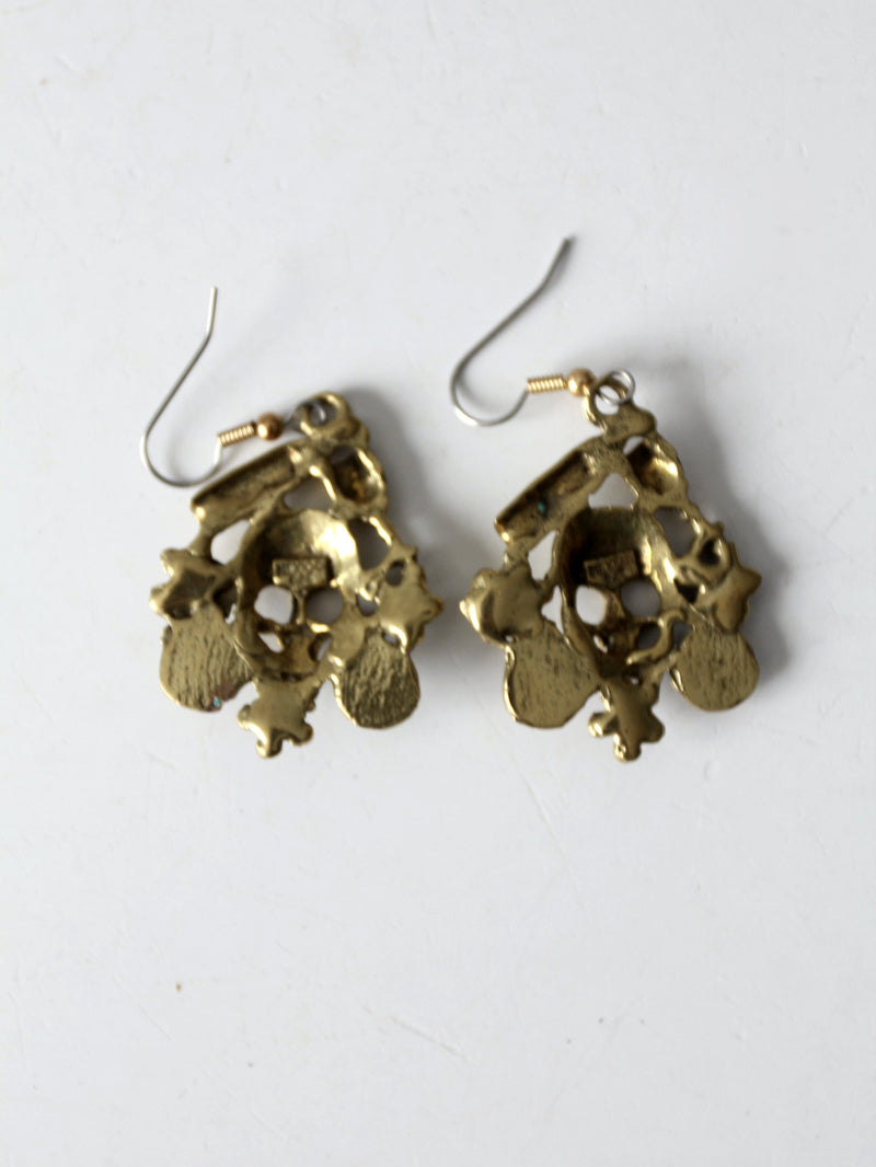 vintage skull dangle earrings