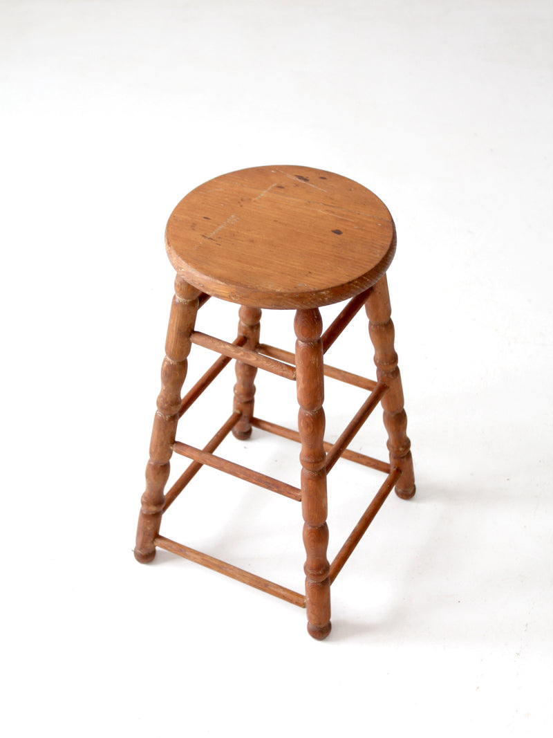 antique primitive wooden stool