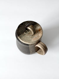 vintage studio pottery mug with lid