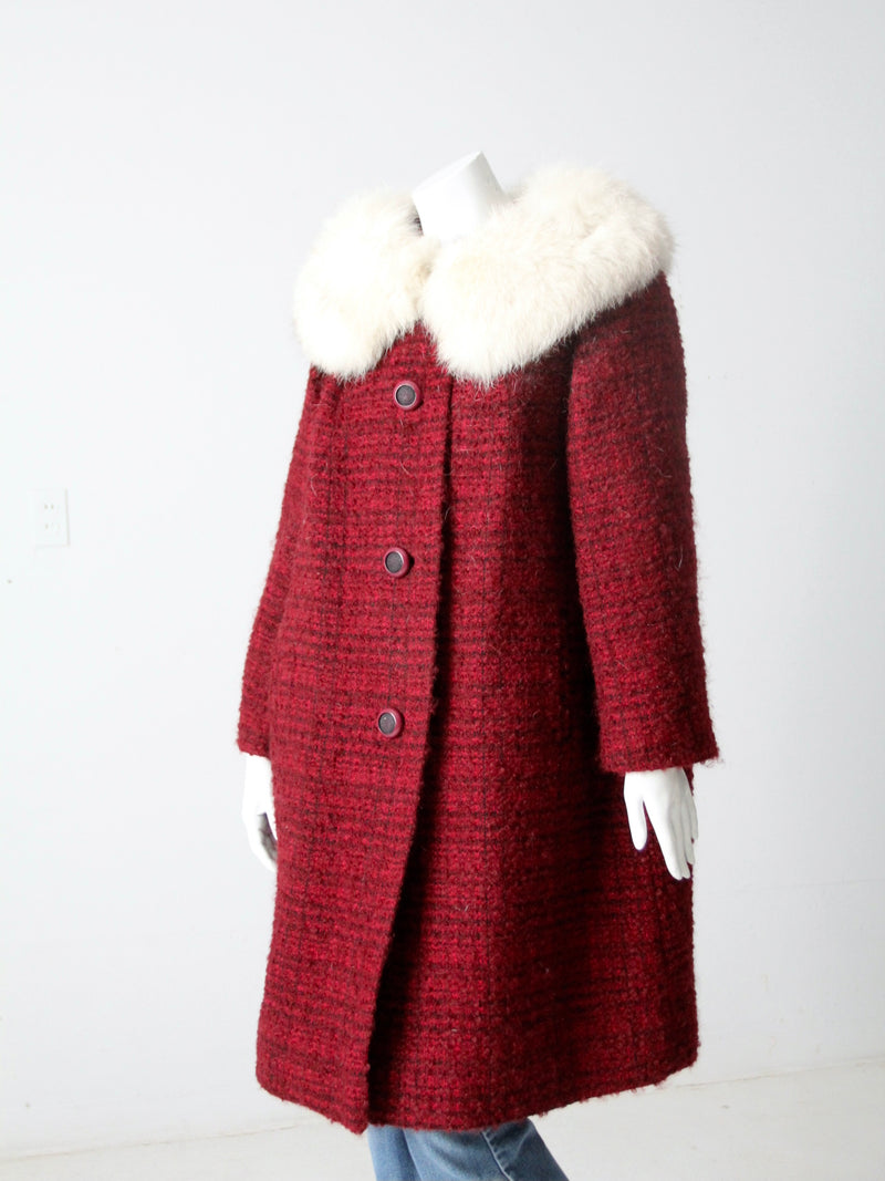 vintage 60s swing coat with fur collar