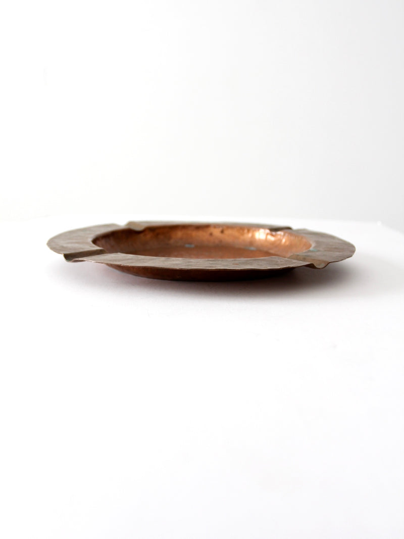 vintage hammered copper ashtray