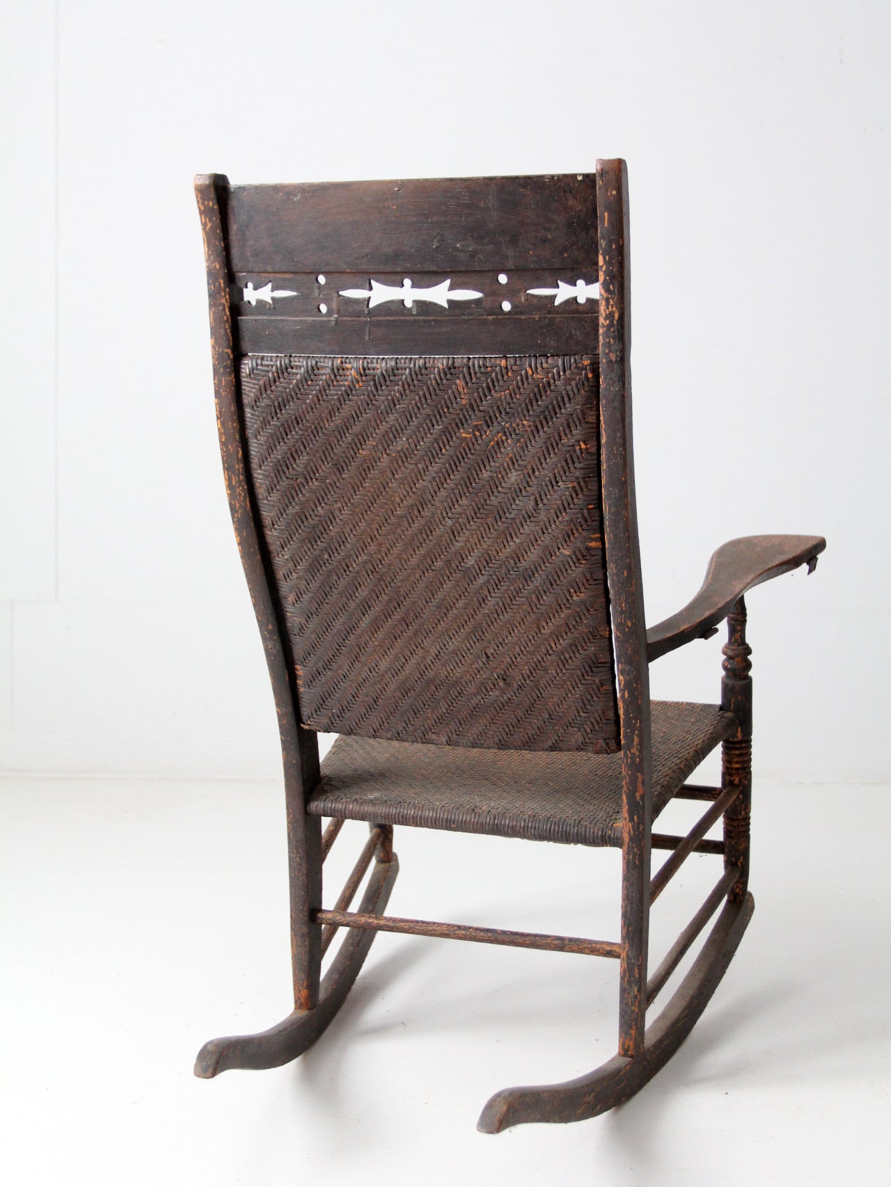 antique American rustic rocking chair