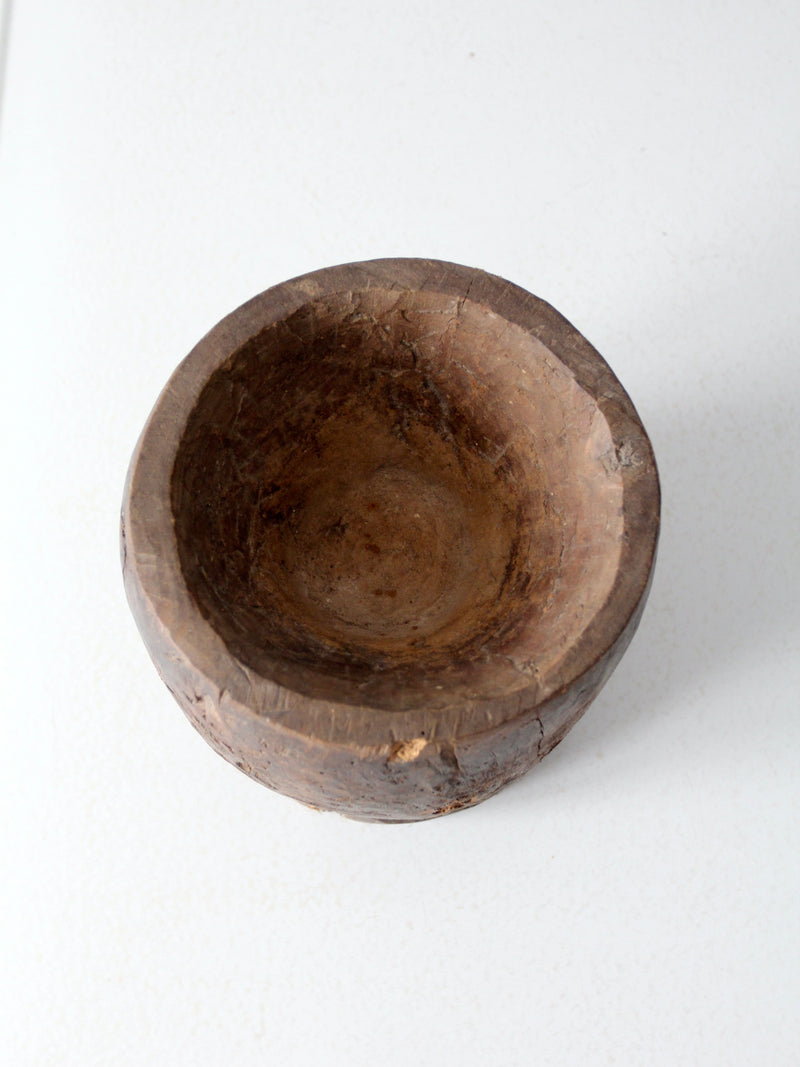 antique wooden mortar