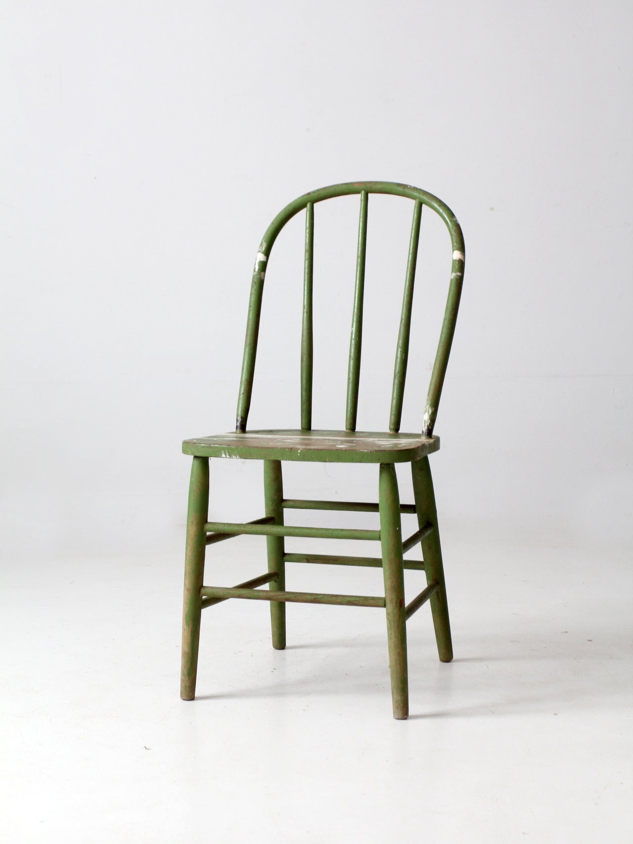 antique painted spindle back chair