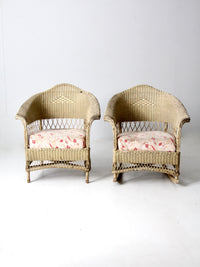 antique wicker chair and rocker