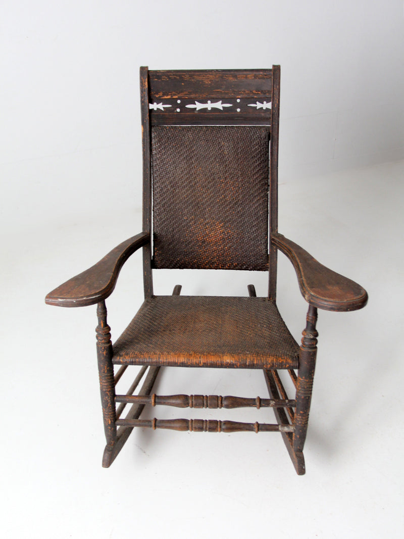 antique American rustic rocking chair