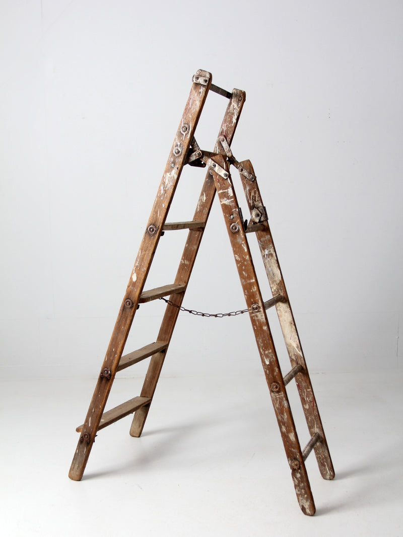 vintage rustic folding ladder