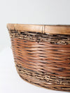 vintage woven reed basket