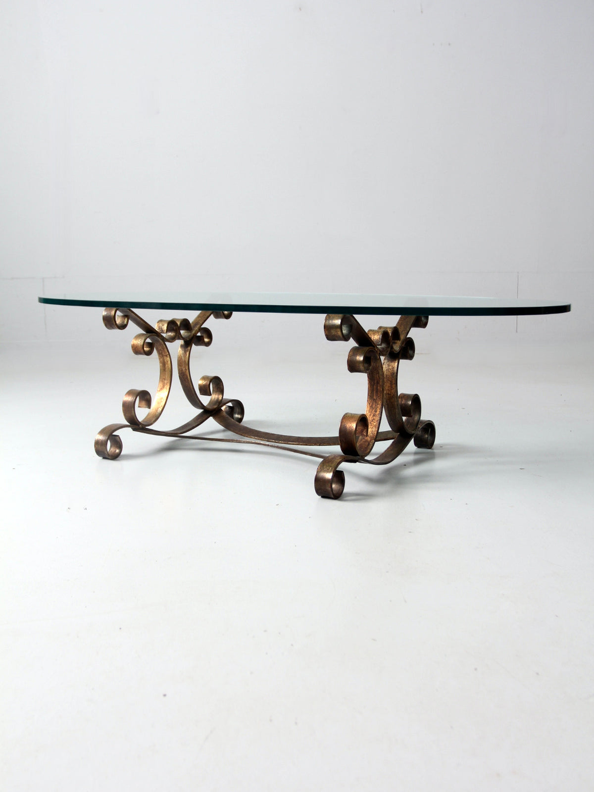 mid-century scroll coffee table