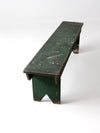 antique primitive green farmhouse bench