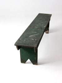 antique primitive green farmhouse bench