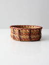 vintage woven basket bowl