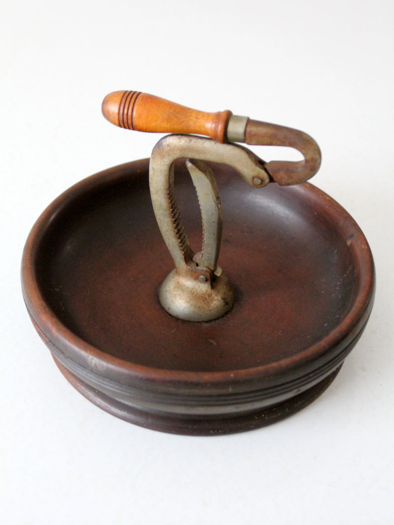 antique nut cracker bowl