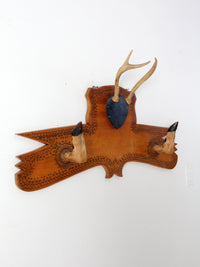 1950s deer antlers and hoof mount