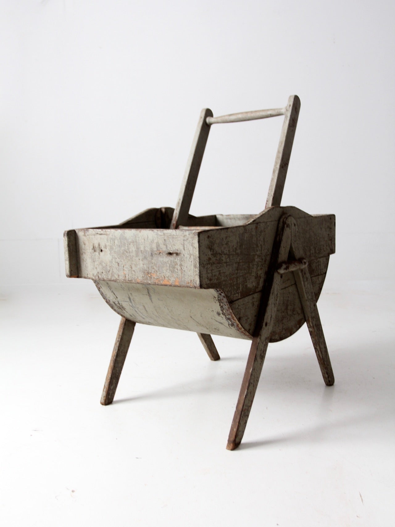 アンティーク　水桶 19th century primitive rocking wash tub – 86 Vintage