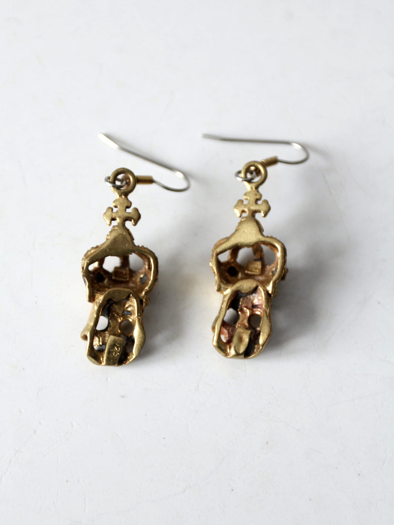 vintage skull earrings
