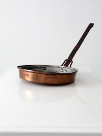 antique copper saute pan