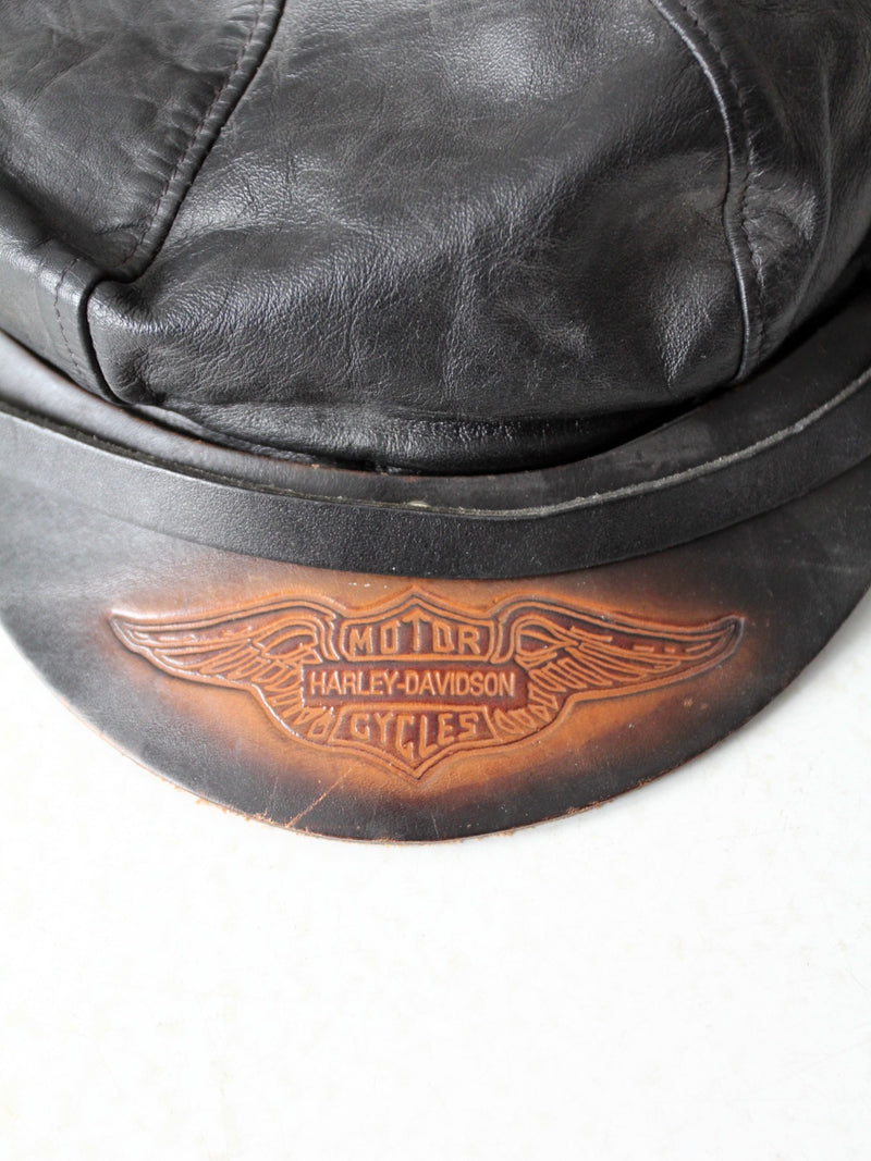 vintage Harley Davidson leather cap