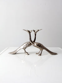 mid-century peacock figurines pair