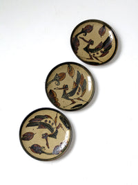 vintage studio pottery plates set of 3