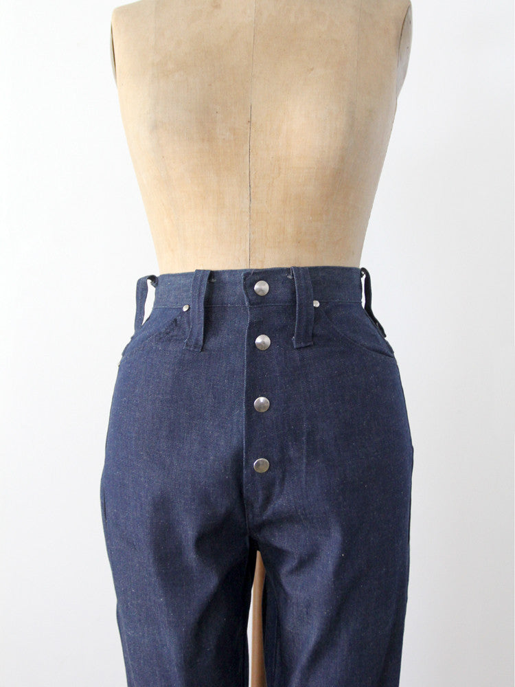 vintage 70s high waist denim flare jeans by Stephen Western