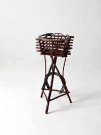 antique Adirondack twig table plant stand