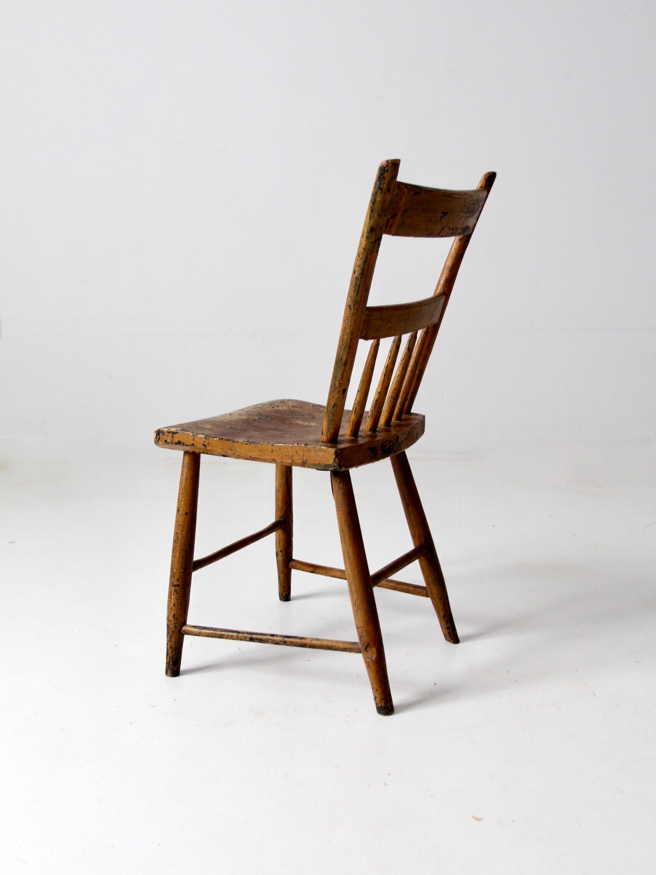 antique plank seat farmhouse chair