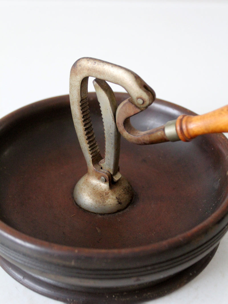 antique nut cracker bowl