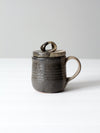 vintage studio pottery mug with lid