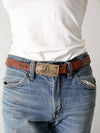 vintage kid's tooled leather belt