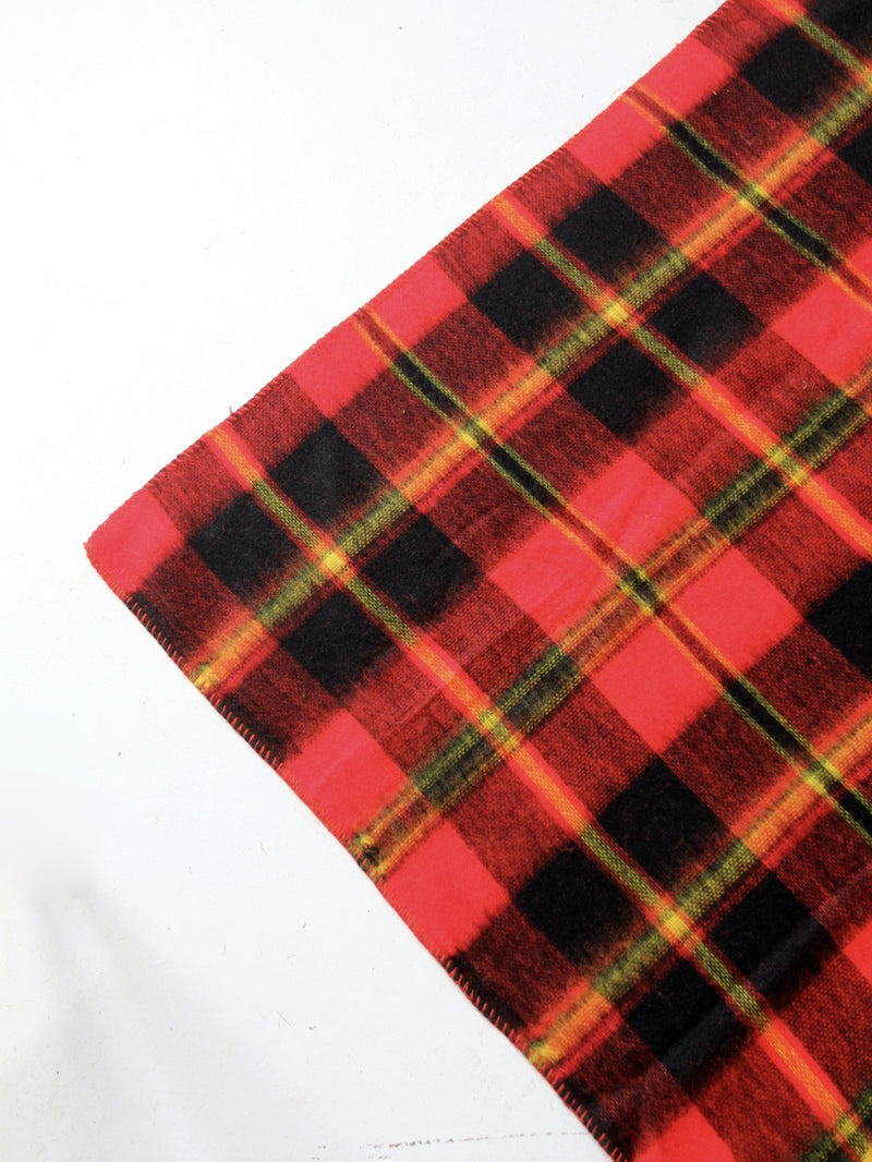 vintage plaid throw blanket